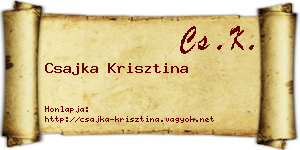 Csajka Krisztina névjegykártya